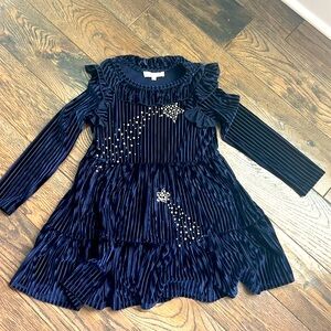 Truly Me by Sara Sara navy blue dress with rhinestone shooting stars size 6